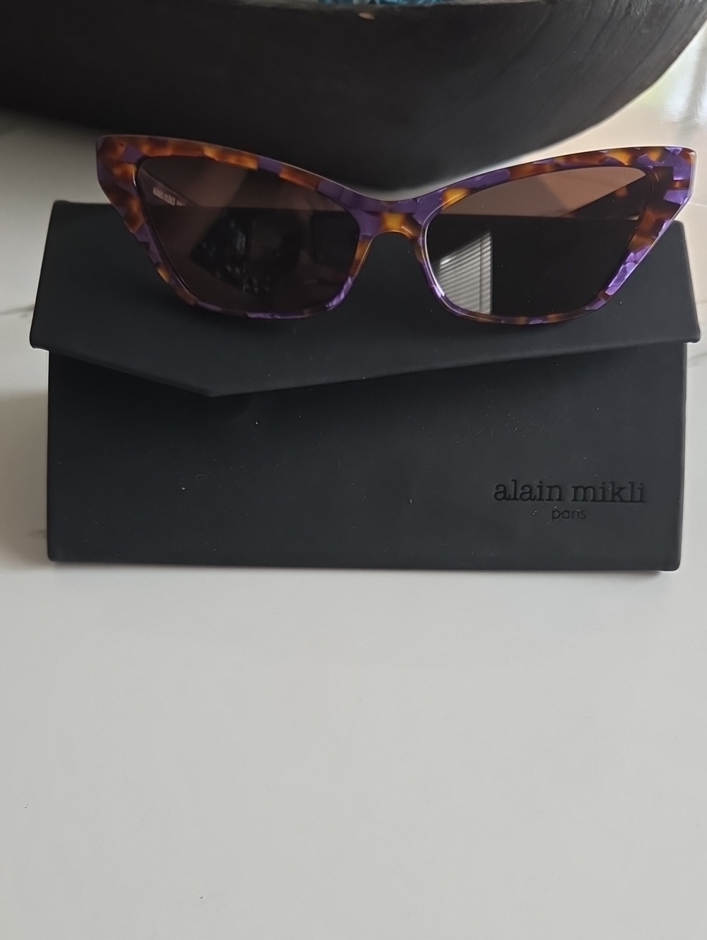 Alain Mikli Purple Tortoiseshell Cat-Eye Sunglasses